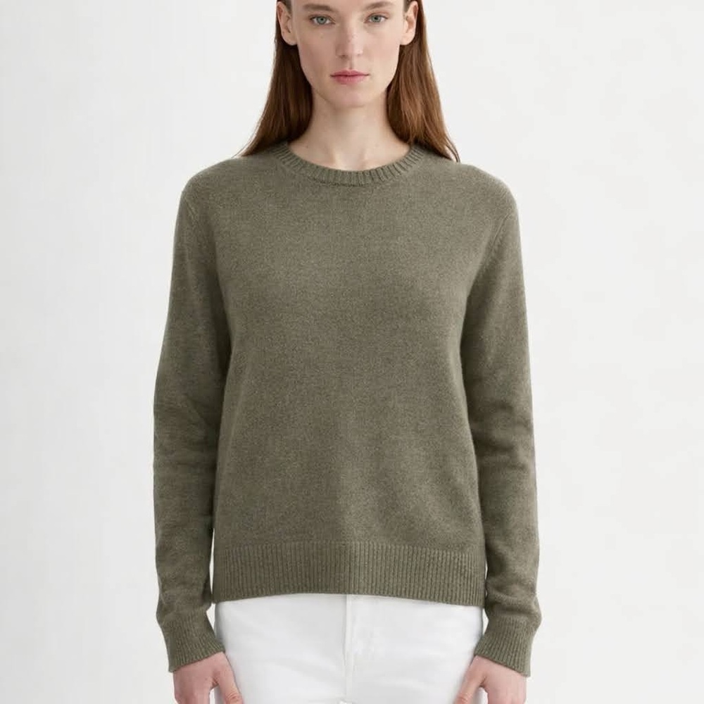 Everlane Classic Wool Crewneck Olive‎ Green Small